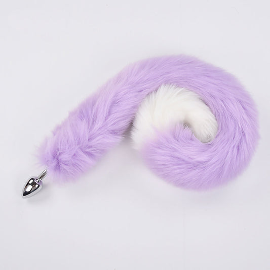 Foxtail Anal Plug featuring a smooth, tapered metal base and a long, high-quality faux fur tail."